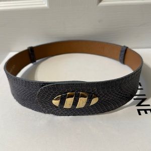 Purple genuine snakeskin adjustable waist belt